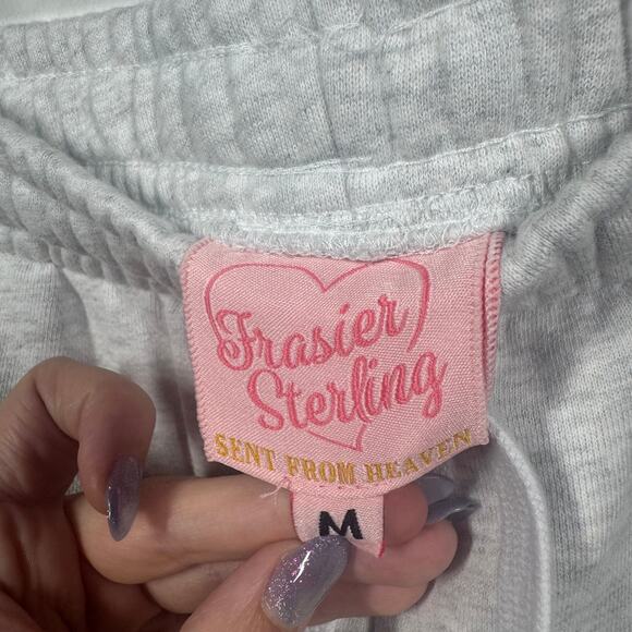 Frasier Sterling Smiley Gal Sweatpants Women M Gray Cotton Casual Athleisure - Picture 4 of 7